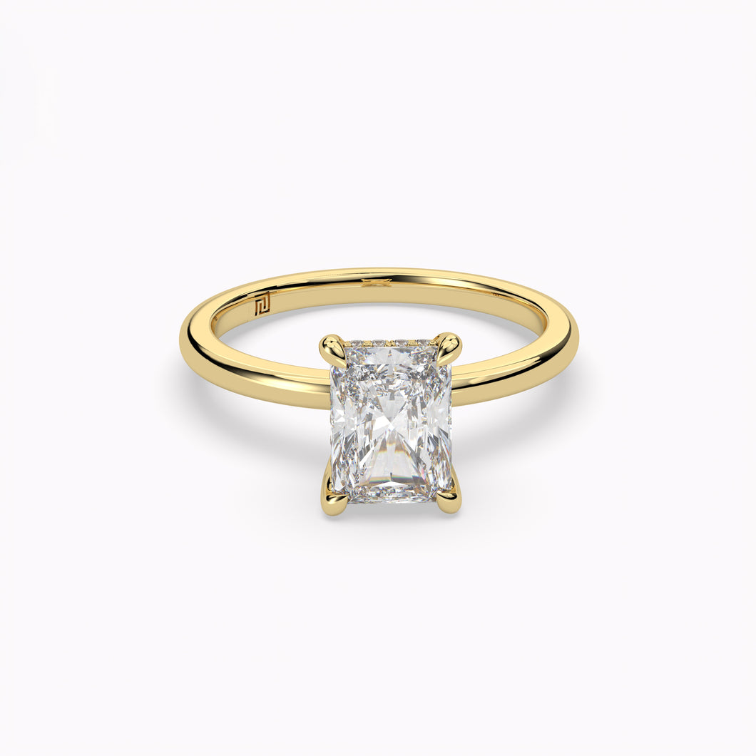 Classic Hidden Halo Radiant Engagement Ring