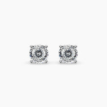 Load image into Gallery viewer, 1.00 CTW 14K White Gold Four Prong Portuguese Cut Diamond Stud Earrings (VS+)
