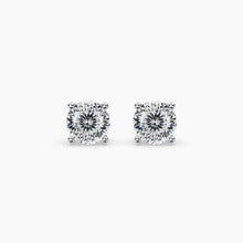 Load image into Gallery viewer, 2.00 CTW 14K White Gold Four Prong Portuguese Cut Diamond Stud Earrings (VS+)
