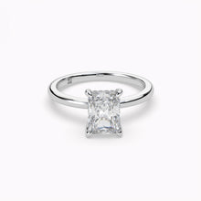 Load image into Gallery viewer, Classic Hidden Halo Radiant Engagement Ring
