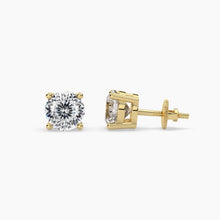 Load image into Gallery viewer, 2.00 CTW 14K White Gold Four Prong Portuguese Cut Diamond Stud Earrings (VS+)
